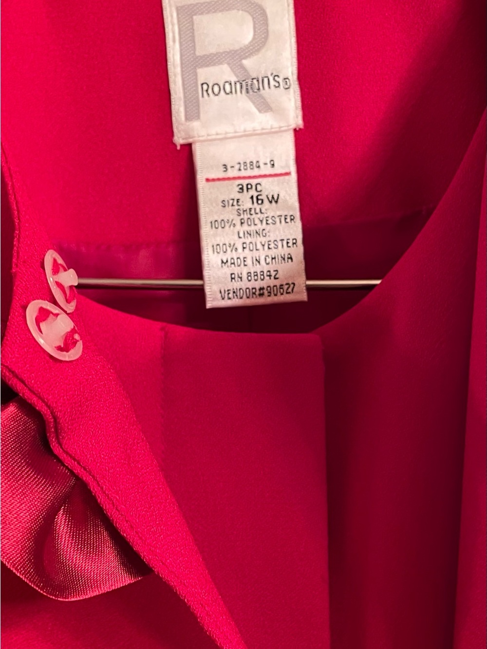 3Pc Elegant VTG Red Women's Maxi Length Skirt Jacket & Cape Tailored suit 16W - Picture 5 of 13